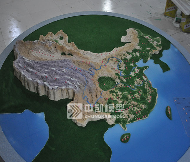 中国地形沙盘